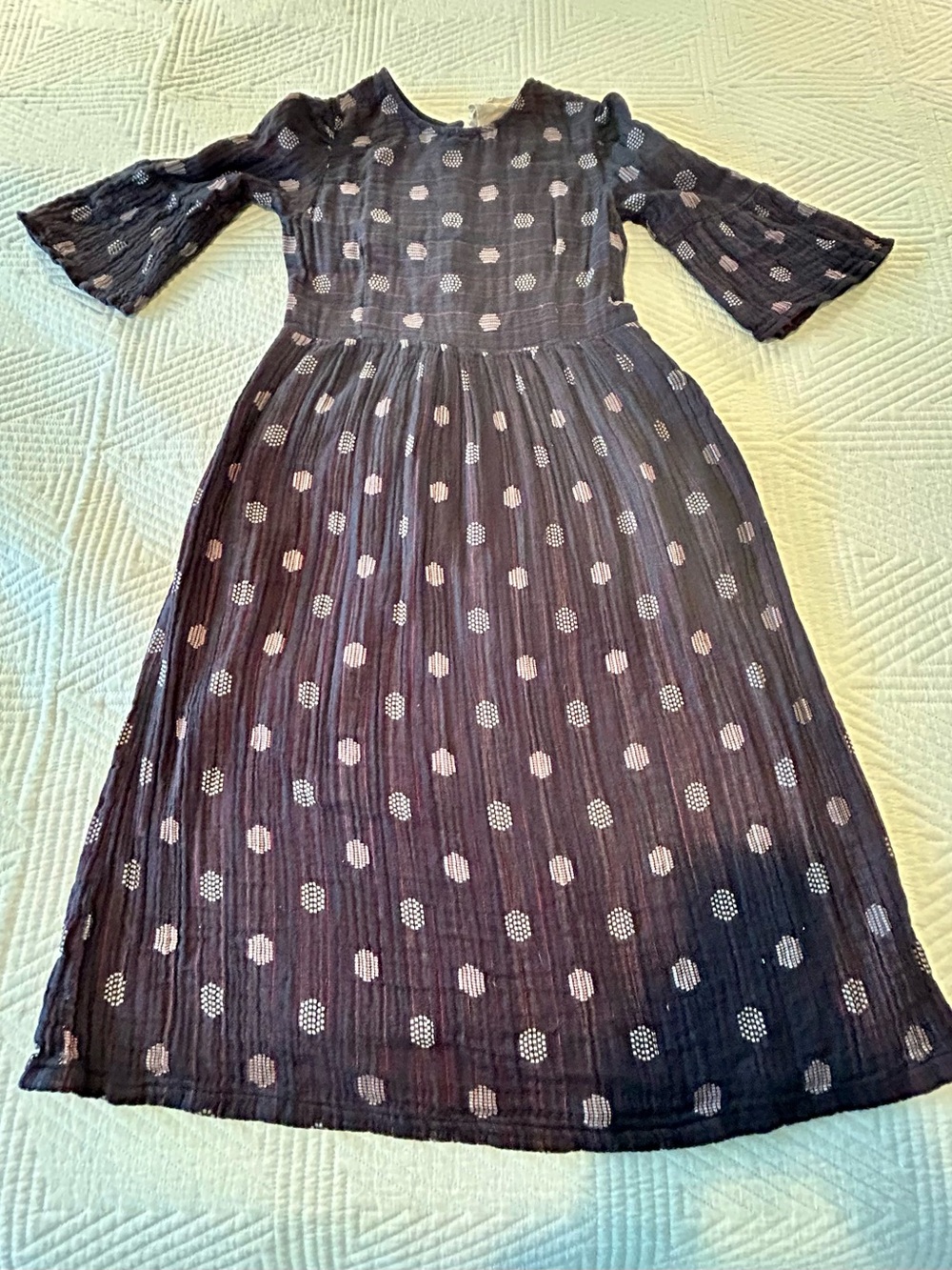 Ace & Jig Black Midi Dress with Dot Pattern size xs